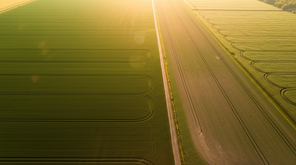Farm fields aerial view